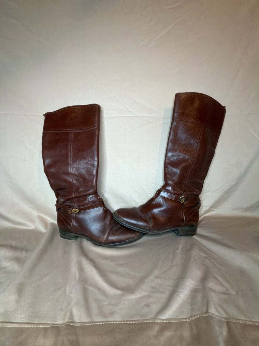 Tory Burch Brita Riding Boots Brown Leather Tall Knee High Boots